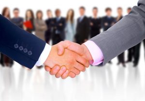 handshake isolated on business background